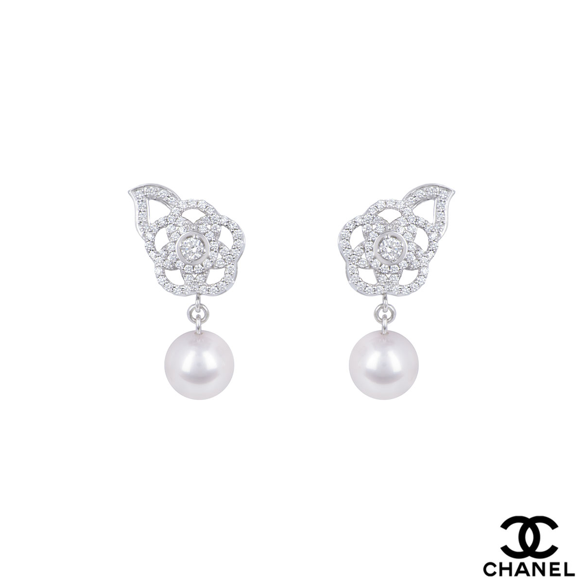 Introducir 88+ imagen white gold chanel earrings - institutosembrador ...